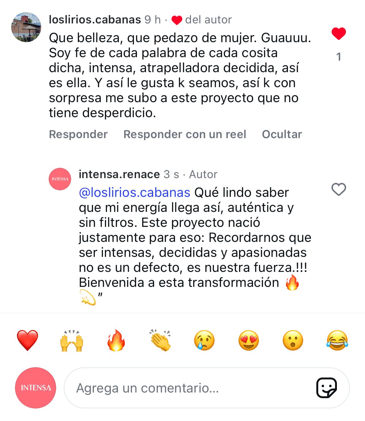 Testimonio WhatsApp Intensa Renace